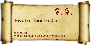 Hevele Henrietta névjegykártya