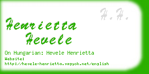 henrietta hevele business card